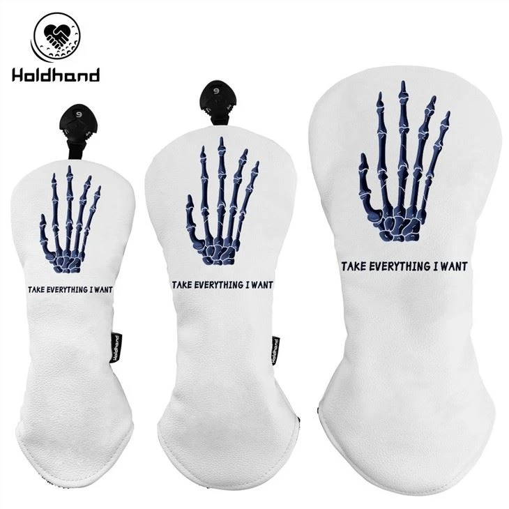 Blue Star Printed White Golf Head Cover Head Cover Customized